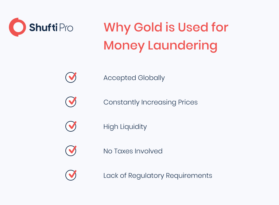 why gold is used for money laundering